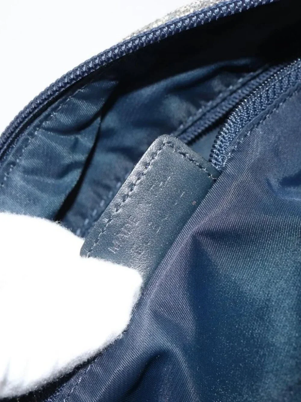 Christian Dior Trotter Canvas Shoulder Bag Navy Silver - Picture 15 of 16